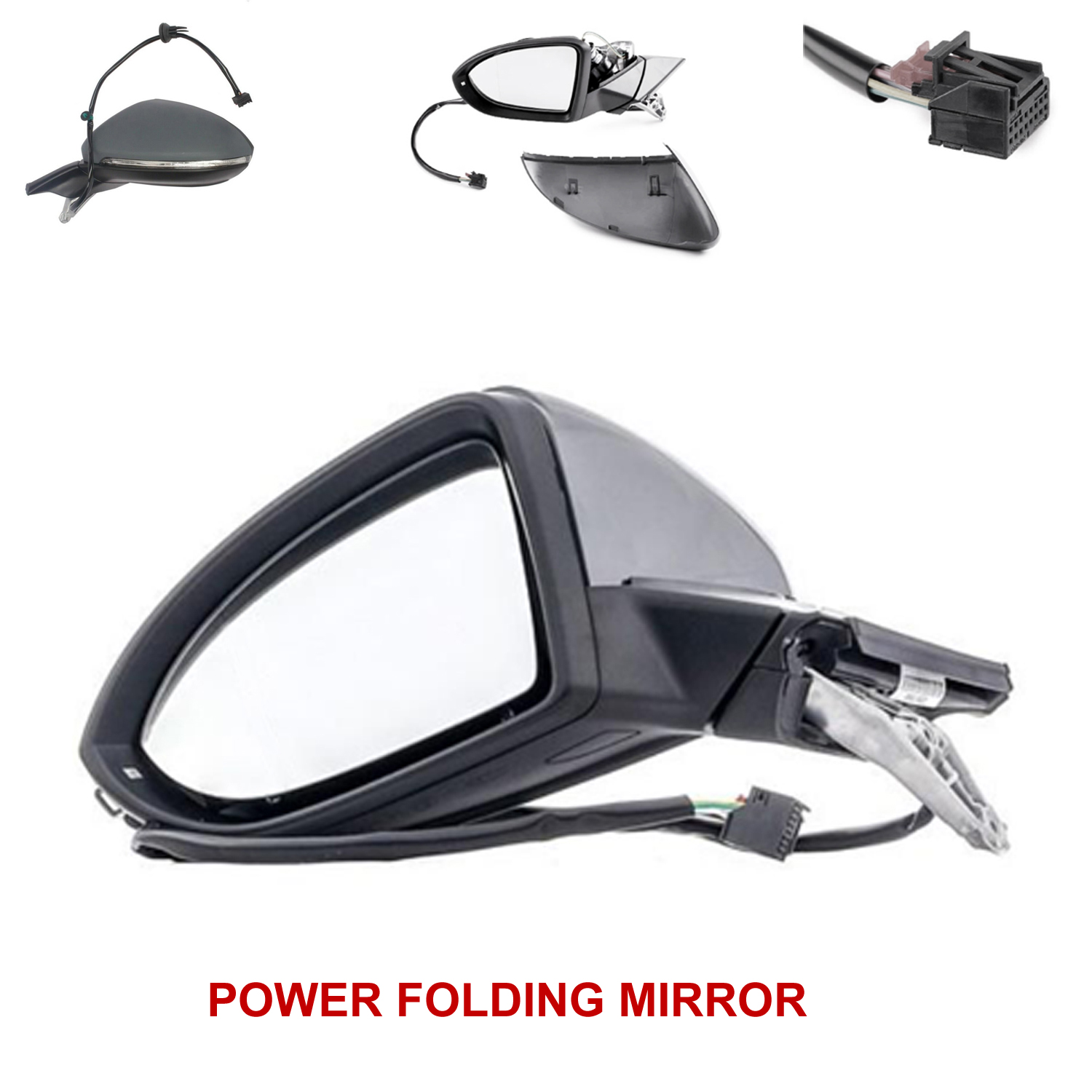 Volkswagen Golf Wing Mirror Unit - Electric - Primed - Passenger Side 2012 to 2020