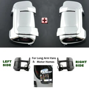 Fiat Ducato Wing Mirror Protectors - Chrome - Left and Right Pair 2006 to 2025